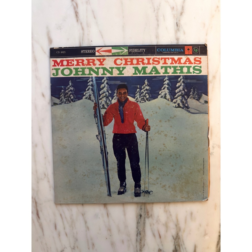 Vintage Johnny Mathis Merry Christmas Columbia Stereo Vinyl LP CS 8021